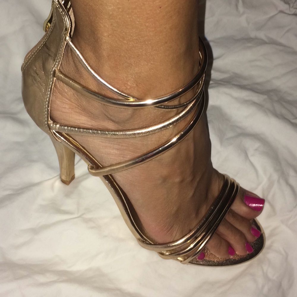 Light rose gold high heels size 9